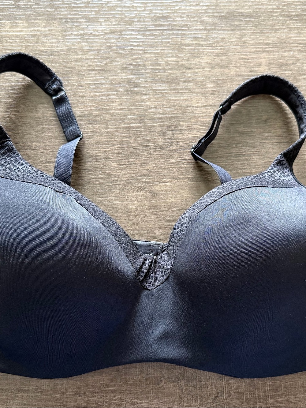 Playtex Balconette smooth molded cup Black bra - 38DD